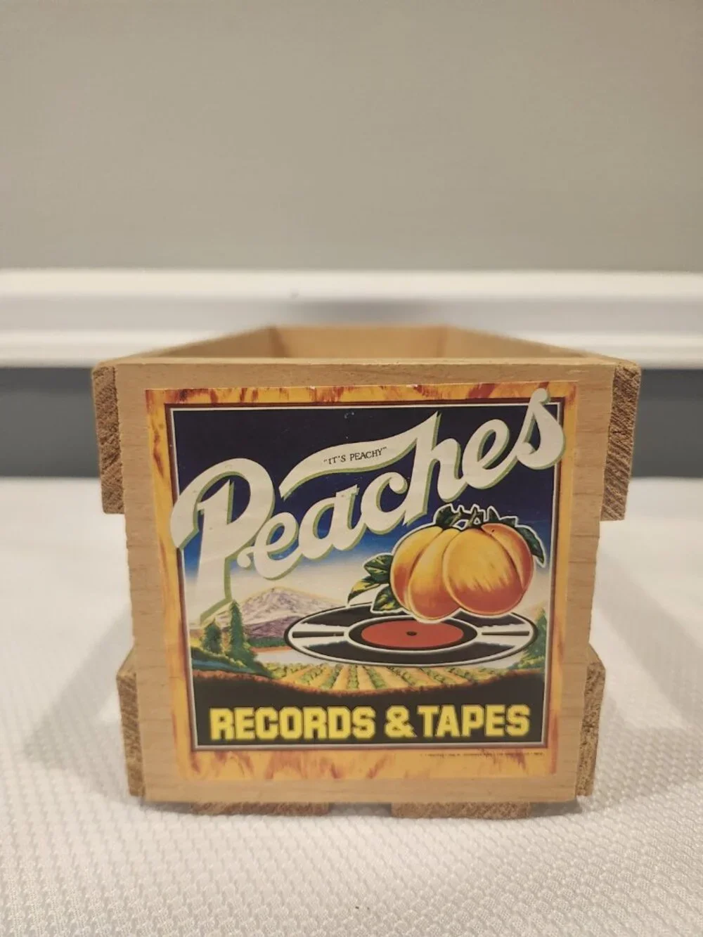 Peaches Records & Tapes~Cassette or 8-Track Tapes~Wood Storage Crate~12